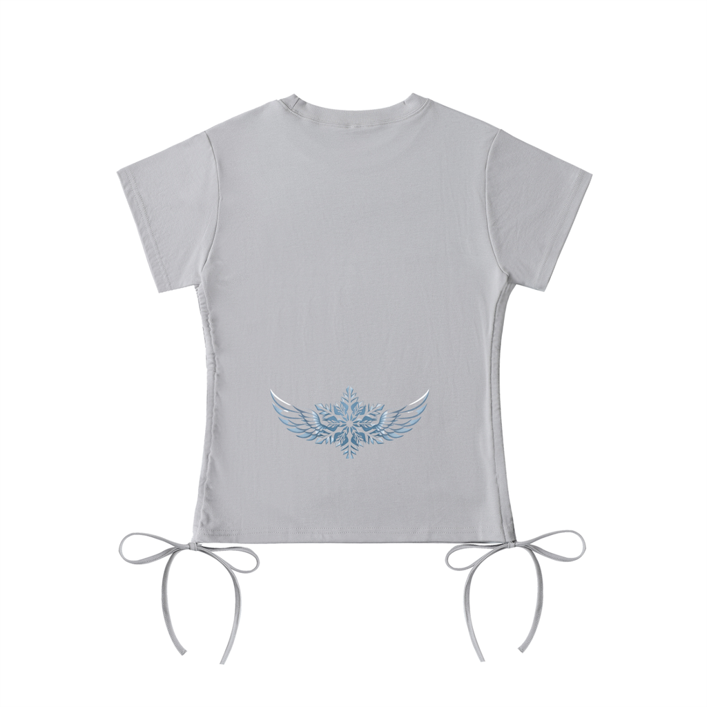 snowflake drawstring baby tee