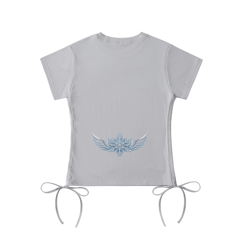 snowflake drawstring baby tee